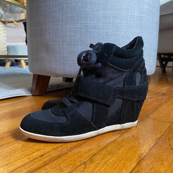 *NEW* ASH Bowie Wedge Sneakers in Black - Picture 1 of 4
